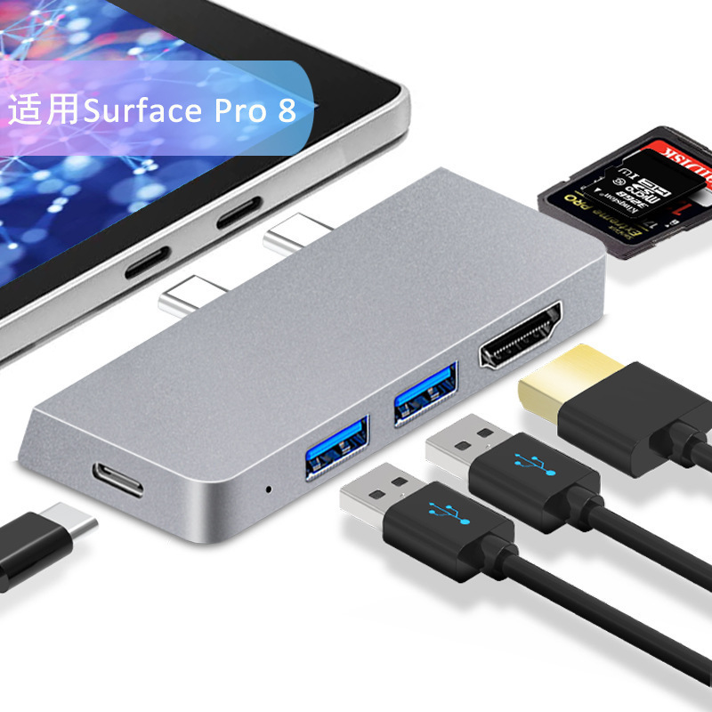 For Surface Pro8 9 X docking station type-c to HDMI docking station card reader USB HUB