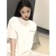 Summer American Heavy Shoulder Loose Short-sleeved T-shirt Women's Retro Pure Cotton Niche High Street Design Fashion Brand Top