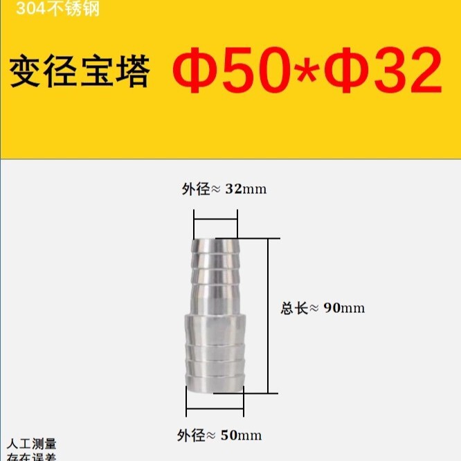 304 ステンレス鋼ダブルヘッドチューブジョイント、異径パゴダ大小ヘッド、ストレートチューブ、オイルパイプ、ホースジョイント|undefined