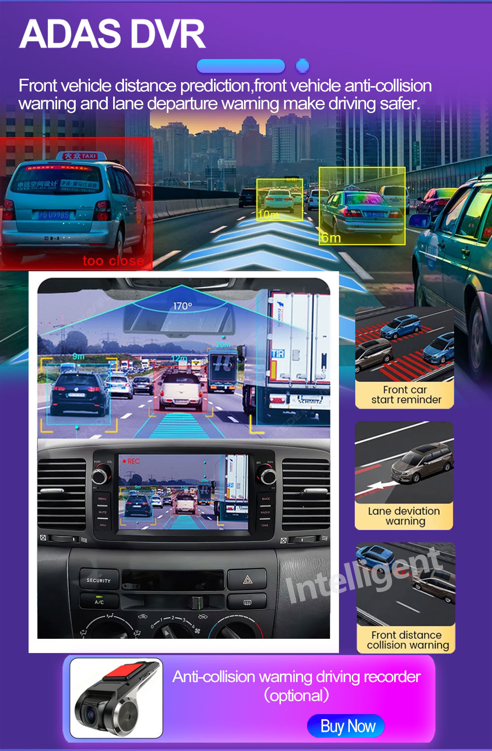 Suitable for Toyota Corolla/Byd F3 Car Android Gps Navigator and Car Central Control Bluetooth All-In-One Device