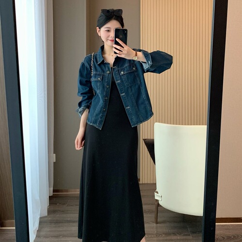 suspender vest women's dress, tall square collar, long dress, 2026 summer new style, slim fit and show slimming