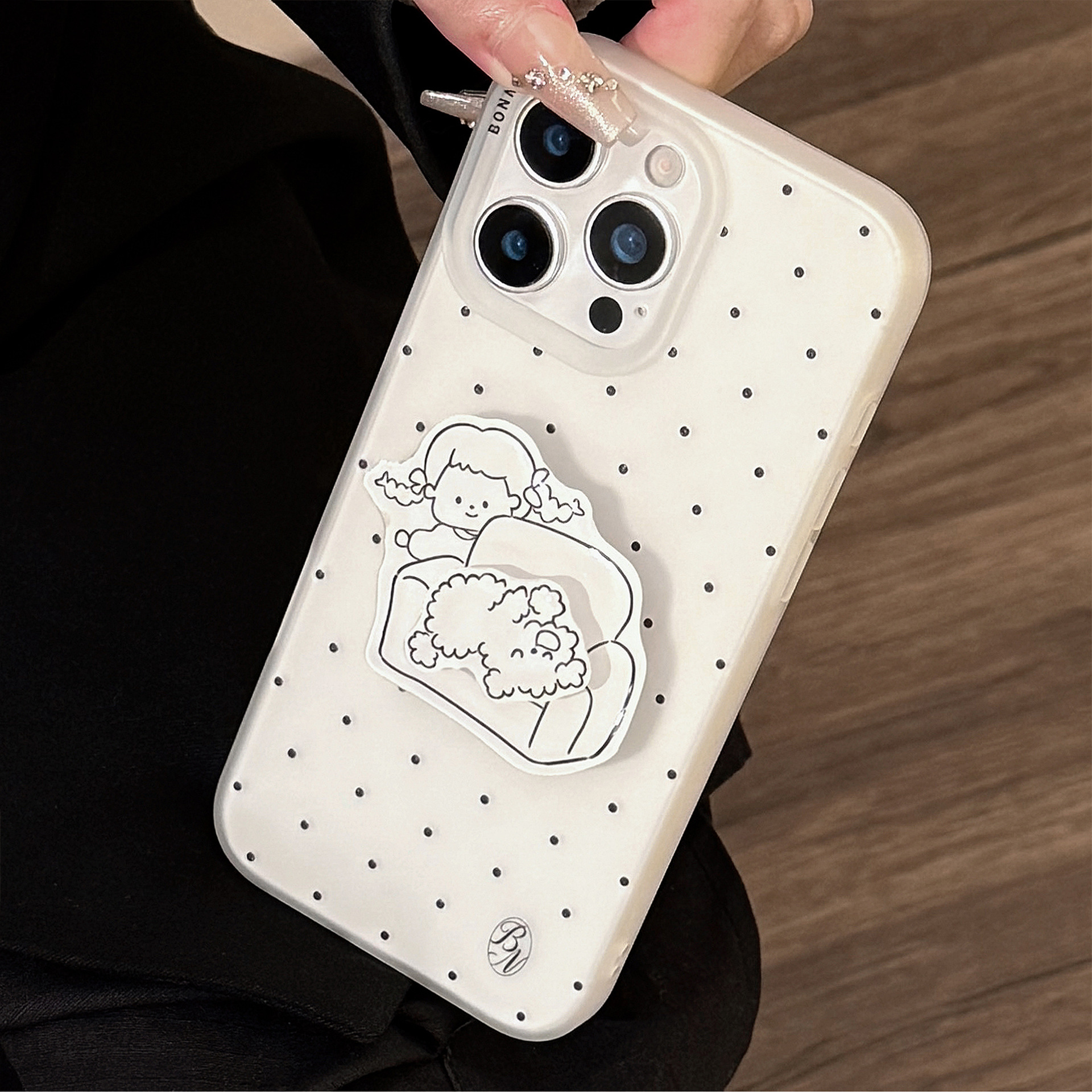 Soporte giratorio simple de dibujos animados, adecuado para fundas de teléfono Apple 17, 15 Pro Max, iPhone 16, funda suave para iPhone 13