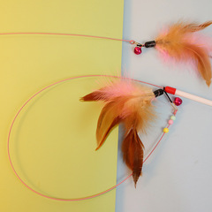 Wire Cat Funny Stick Feather Bell Cat Toy Interactive Self-Happling Cat Funny Stick Wholesale Replacement Head Bite-resistant Cat Toy