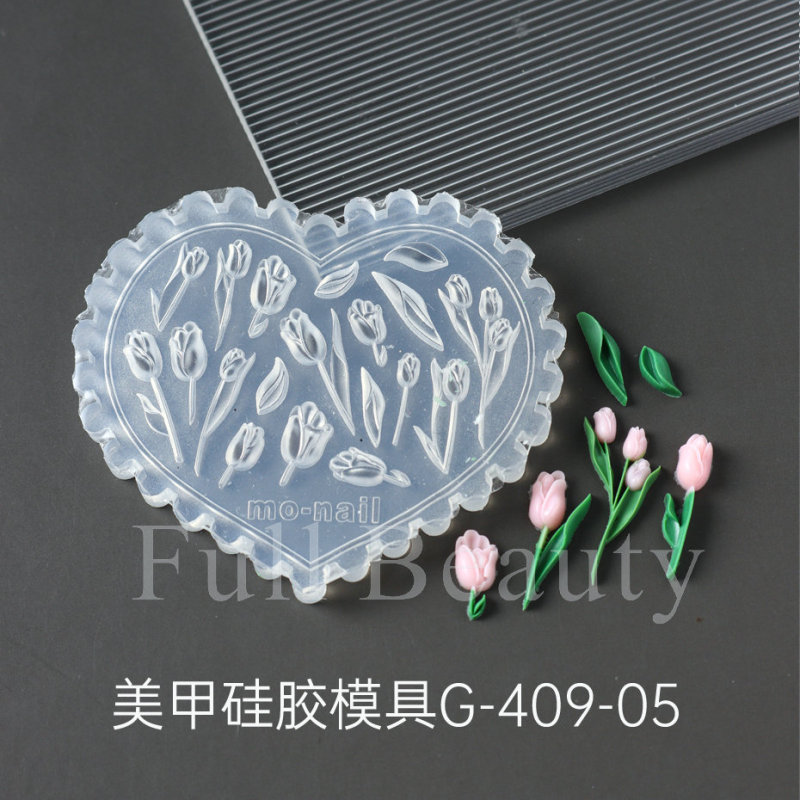 国境を越えた新しいネイルシリカゲル金型春夏ハスの花ツバキの花バラの花蝶ネクタイ立体彫刻金型|undefined