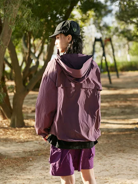 Mountain sun protection clothing men's skin clothing black rubber detachable brim women's sun protection clothing waterproof UV protection coat windbreaker