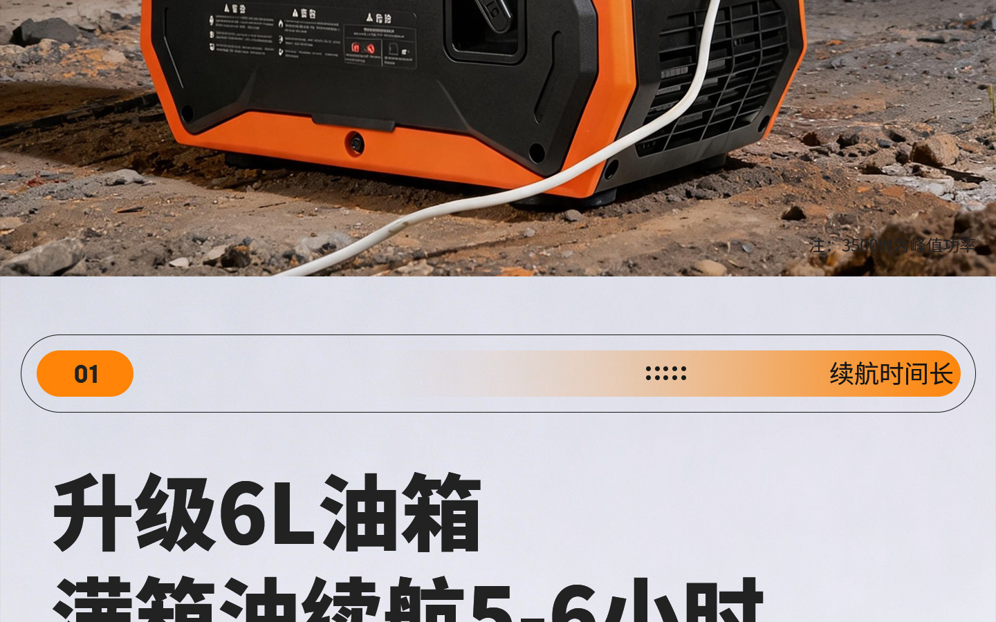 Senjiu Gasoline Generator 220V Variable Frequency 3.5Kw Portable Household Silent Rv Outdoor Camping Charging