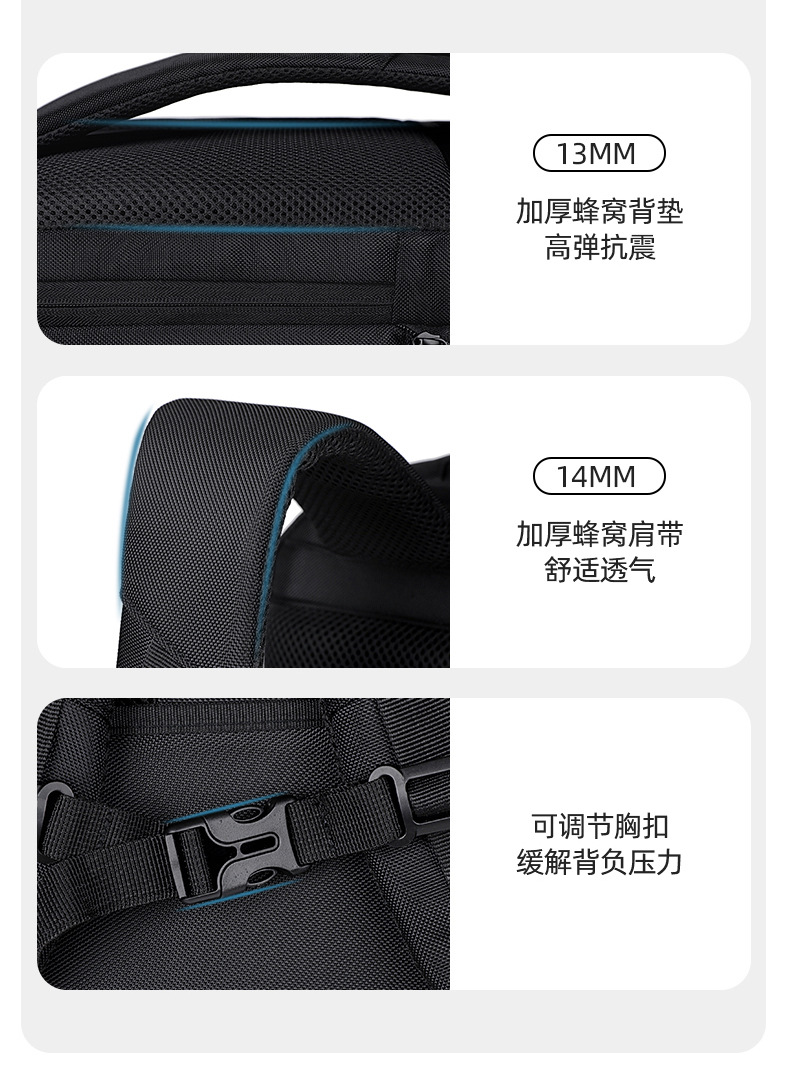 Cross-border airbag shockproof laptop backpack for men, high-end waterproof business backpack for men's commuting undefined