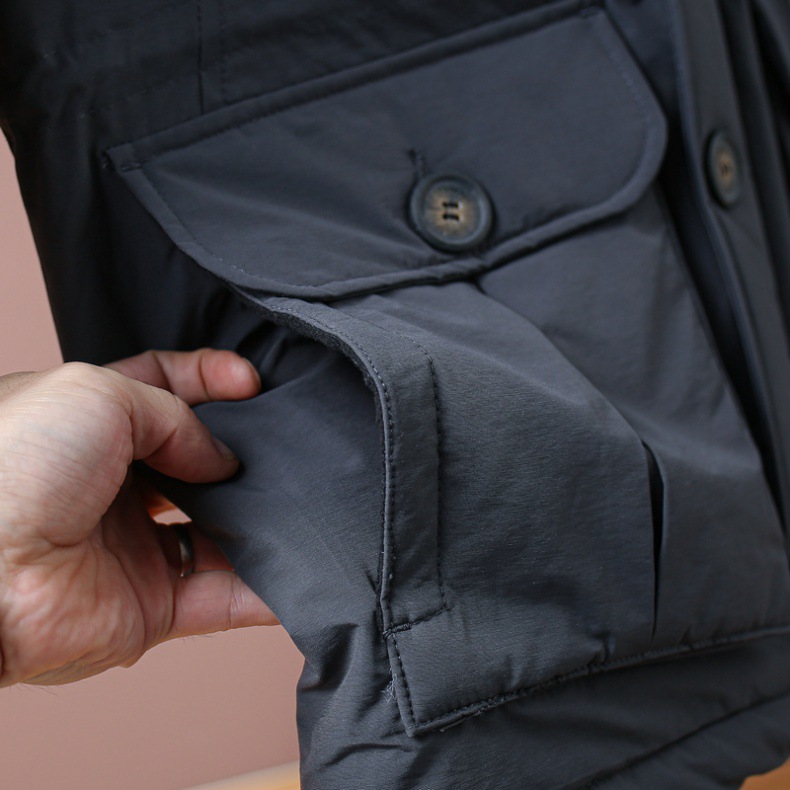 Parka d'hiver à capuche pour homme - Coupe-vent et imperméable, veste matelassée épaisse et chaude avec doublure polaire pour sports de plein air (vert armée)_voghion.com