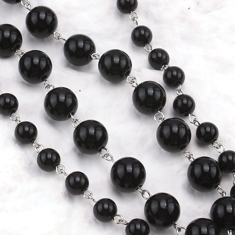 Collier avec pendentif en forme de croix et de perles pour Halloween, style punk hip-hop, personnalité sombre_voghion.com