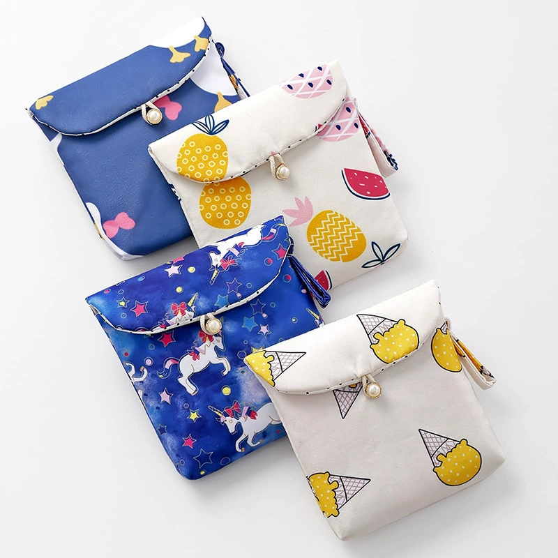Cute capacious sanitary pads, wallet, handheld organizer bag