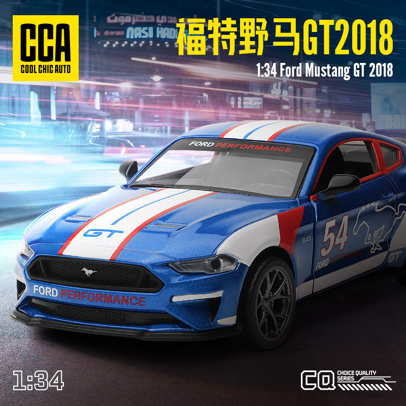 Modelo de Auto Deportivo Ford Mustang GT Escala 1:34 de Aleación con Retroceso para Colección