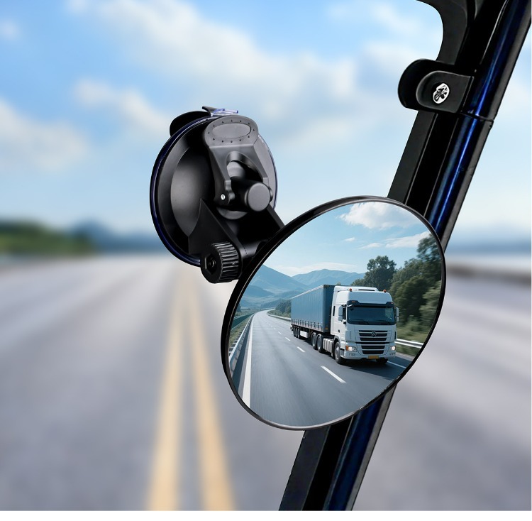 360 ° Wide-Angle Blind Spot-Free Tricycle Rearview Mirror, Suction Cup Type Convex Reversing Mirror, Large Field of View Reflector, Universal