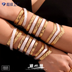 Mili 高色保持ミニマリストファッションオープンブレスレットオイルドリップカラーマッチングアームバンドメッキ 18K ゴールドヨーロッパとアメリカンスタイルのパーソナライズされたブレスレット