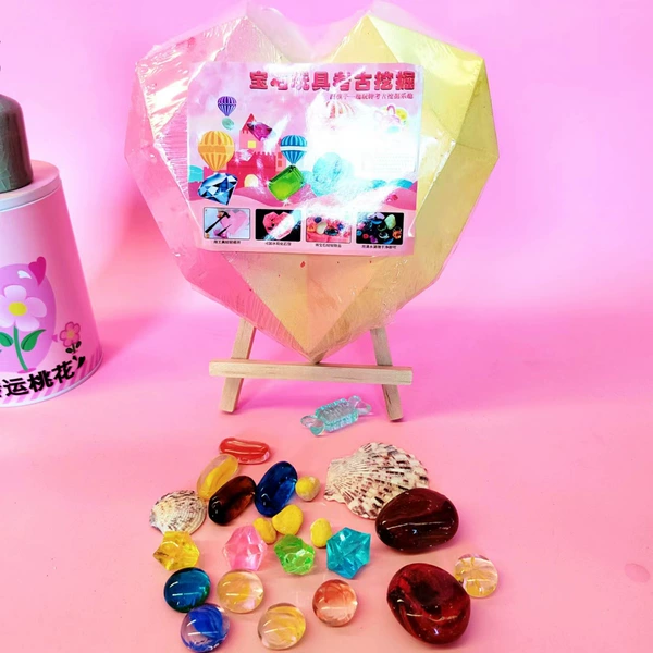 Painted love gemstone on the spot