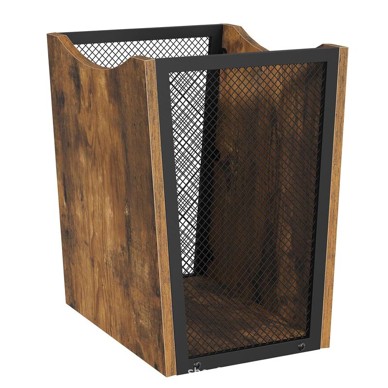 Cross-border wrought iron and wood trash can, creative household storage basket, laundry hamper, toy storage basket, vintage trash can Cross-border wrought iron and wood trash can, creative household storage basket, laundry hamper, toy storage basket, vintage trash can