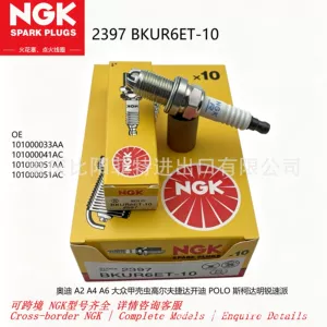 NGK Nickel Alloy Spark Plug 2397 BKUR6ET-10 suitable for Audi A2, Volkswagen Beetle, Golf