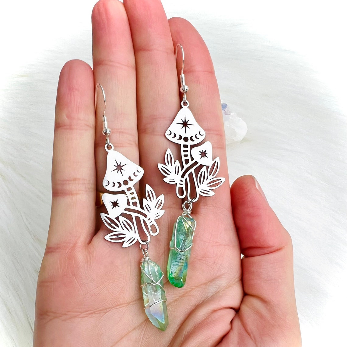 16g Weight Drop Earrings Classification 1 Pair Ethnic Style Simple Style Mushroom Crystal Plating Hollow Out Alloy Drop Earrings