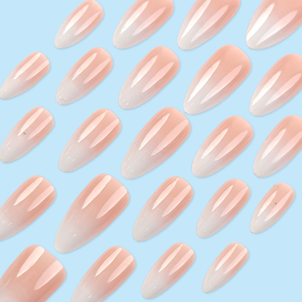 Uñas postizas con degradado suave, parches de uñas sencillos en forma de gota de agua, parches de uñas postizas dulces y modernos, muy vendidos. image 4