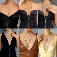 欧美跨境饰品 十字架套装长款系列项链热销 小众夸张轻奢风项饰