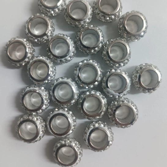 White ceramics, beads, 14mm, diameter 7mm, 7mm