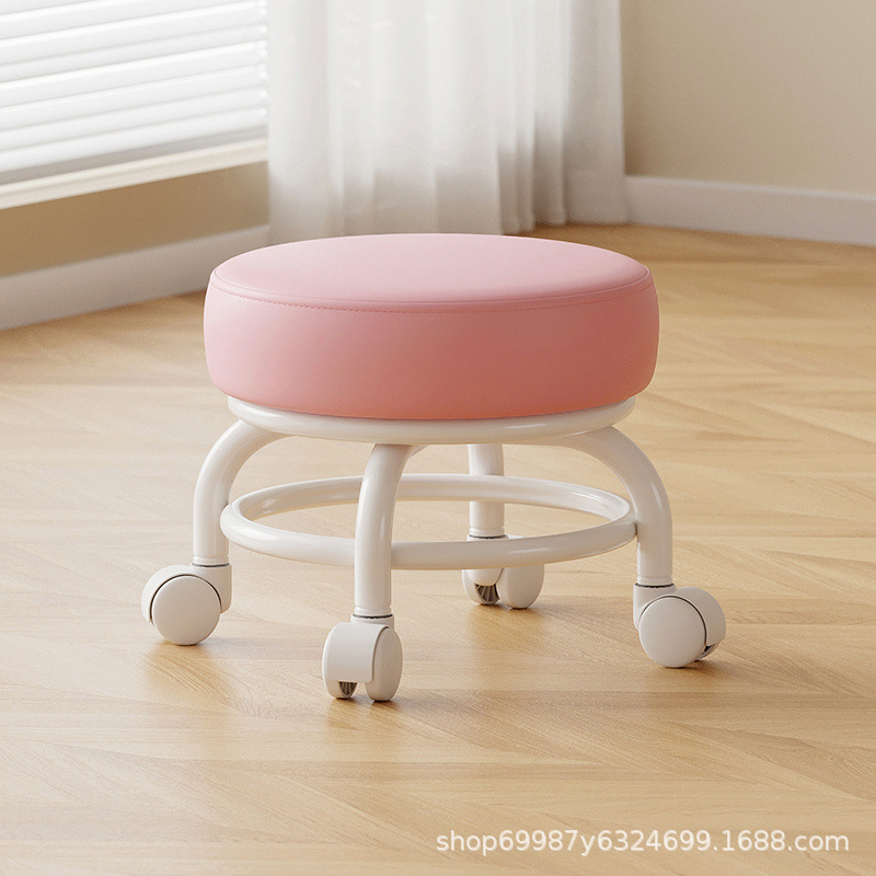 Rueda universal taburete pequeño polea doméstica taburete redondo para cambiar zapatos limpiador taburete bajo con artefactos mágicos para niños pequeños taburetes silenciosos