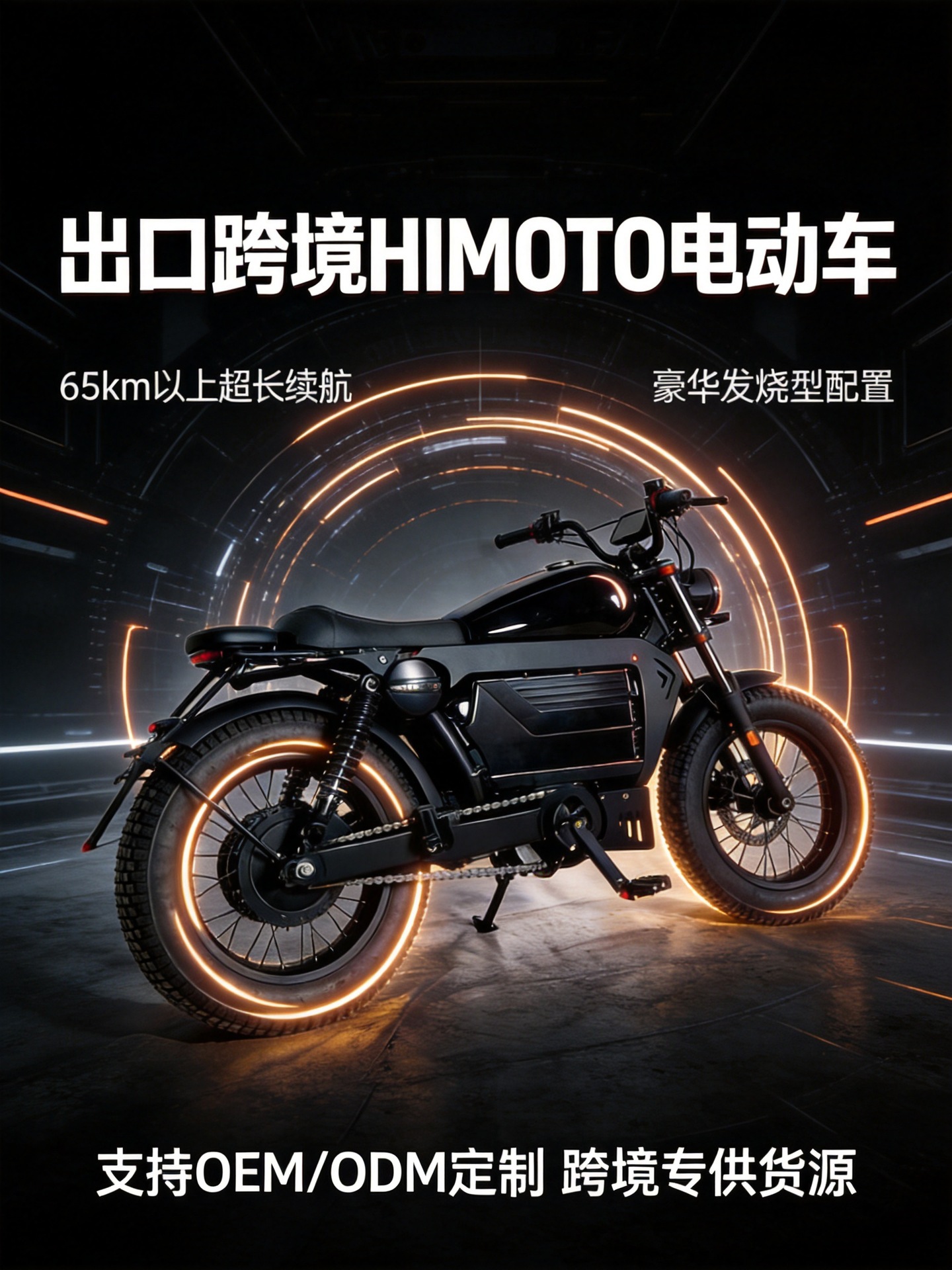 48V Lithium Battery HIMOTO Wide Tire Electric Bicycle Adult Off-Road Electric Motorcycle Export Cross-Border