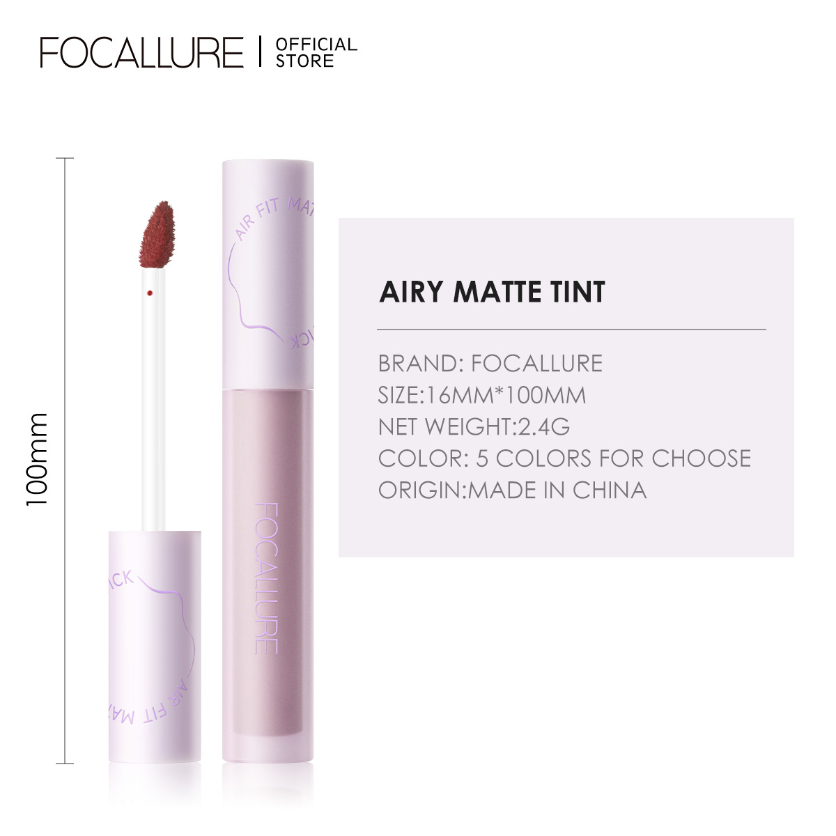FOCALLURE 哑光雾面唇釉易上色不沾杯唇彩显白提升气色唇釉 FA417