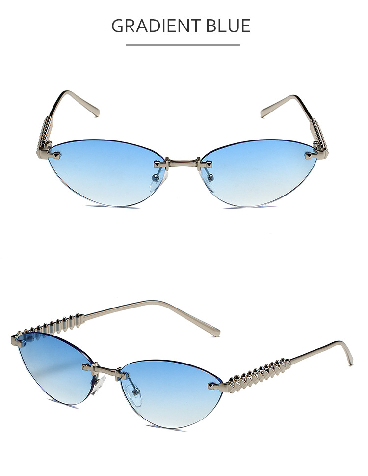 Óculos de sol cat eye para mulher e homem proteção uv sem aro_voghion.com
