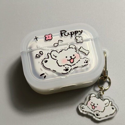 Aairpods Pro3 earphone protective case with cute line dog design, suitable for 2025 Apple earphone Pro protective case