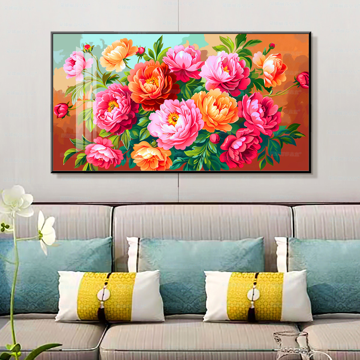 [Algodón de importación] Mona Lisa Real Cruz de bordado de flores flores ricas y lujosas image 2