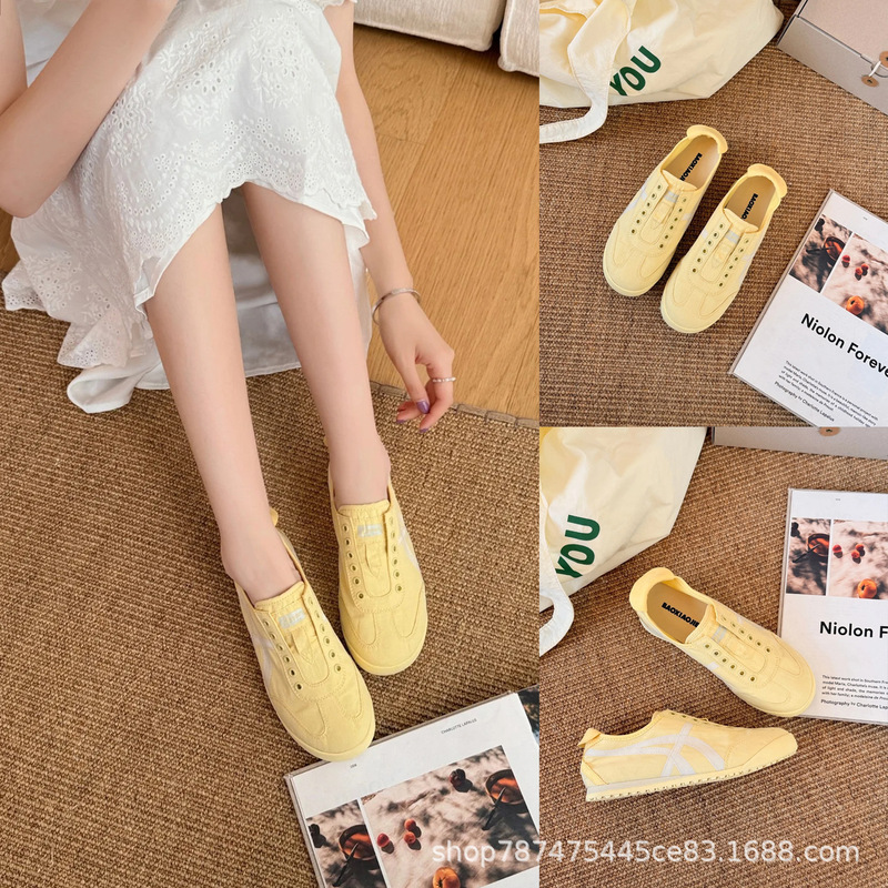 莆田 タンバウザー MEXICO66 SLIP-ON マカロンカラー 防水キャンディーキャンバスシューズ カジュアル スリッポン|undefined
