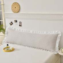 可机洗花边冰豆豆双人枕1.5m加长透气1.8m枕芯套1.2m