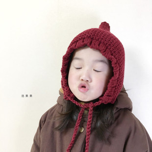 2018 New Autumn and Winter Baby Lace Woolen Hat Family Warm Knitted Hat Men and Women Kidsren Windproof Ear Protection Hat Trendy
