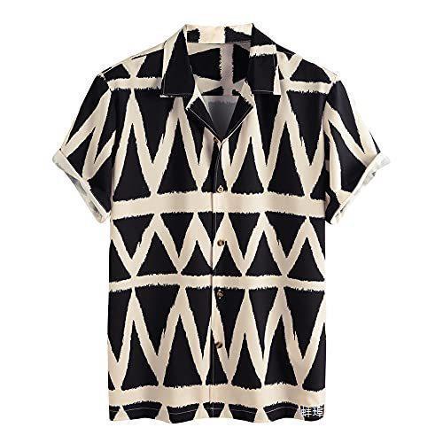 Cross-border New Men's Fashionable Summer Casual Cardigan Top Digital Printed Hawaiian Short-sleeved Shirt Men