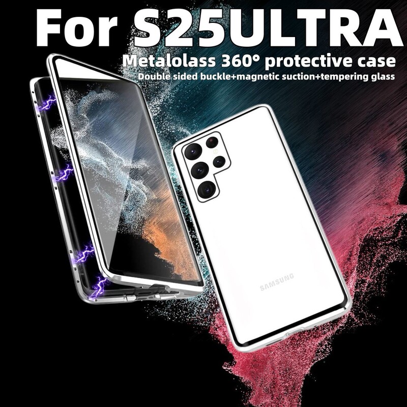 クロスボーダー適用サムスンs 25ultra携帯ケース24万磁王23plus金属マグネット両面ガラスカバー|undefined