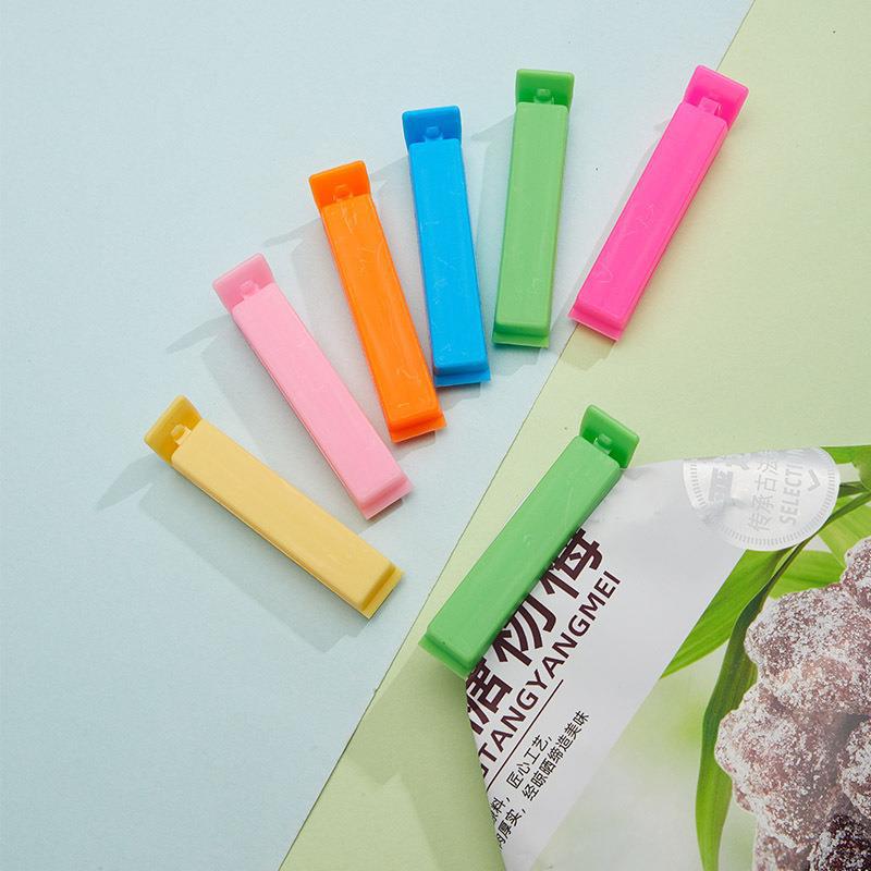 Fabricante Y pequeño plástico de 7cm de clip de sellado de alimentos té bocadillos de sello a prueba de humedad clip de impresión multicolor LOGO