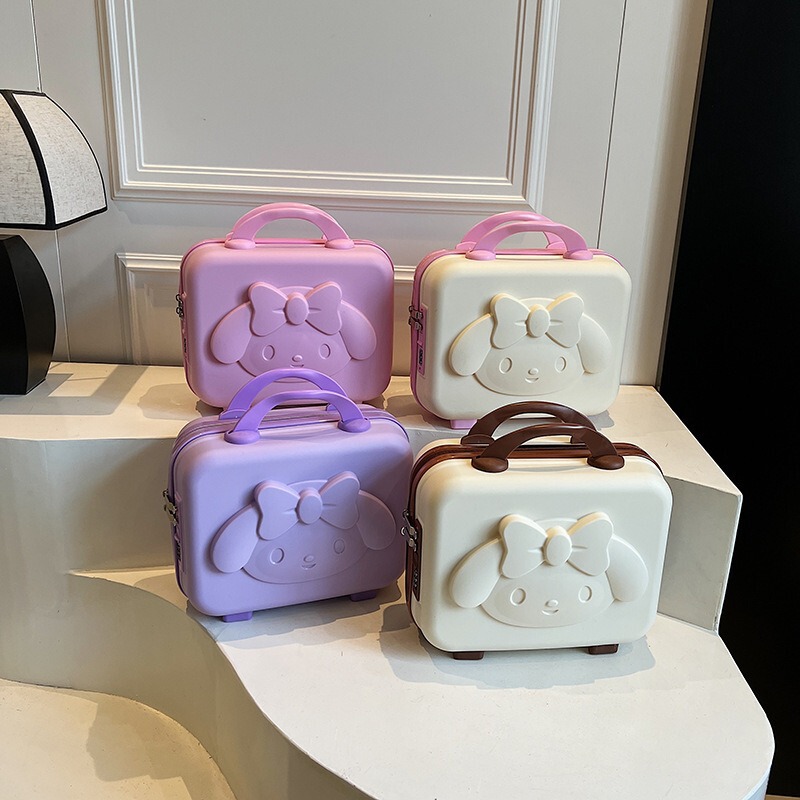 New Korean Style Satchel Suitcase Cosmetic Case Small Box 14 Inches 16 Lockable Password Box Gift Box Mini Cosmetics Bag