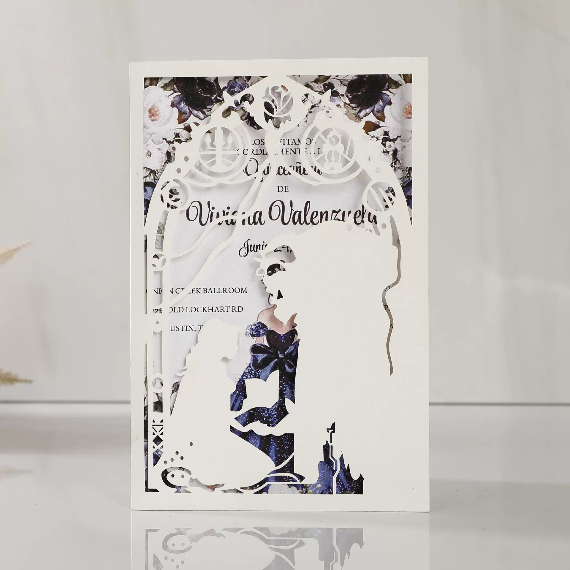 В наличии Amazon блестящая бумага серебряный порошок приглашения Яблоко Золотая карта Лазерная полая пригласительная карта