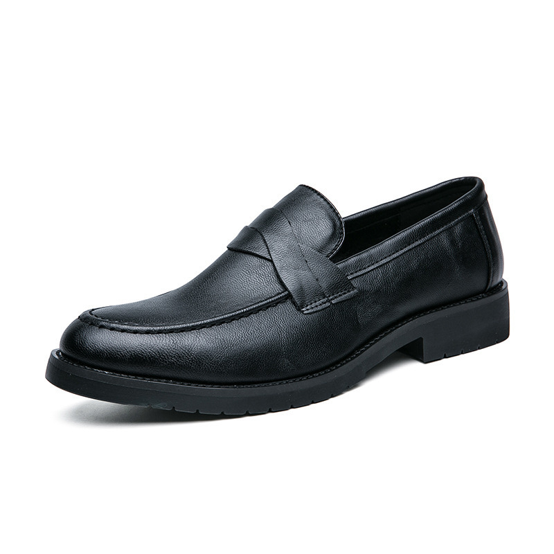 2024 hombre de moda británica zapatos de cuero casual de negocios simples y versátiles zapatos de cuero casados de punta de pie de hombre image 3