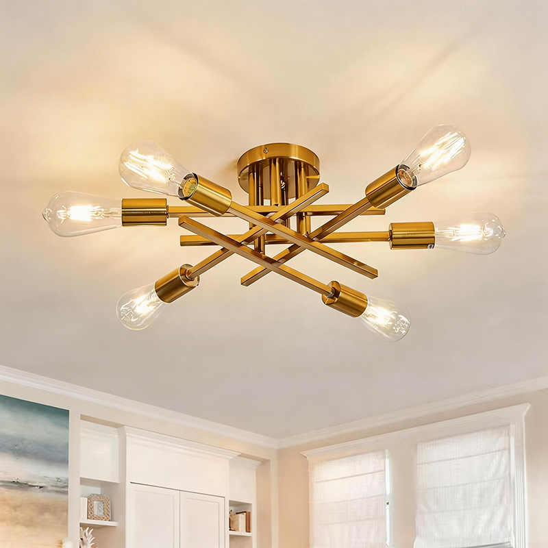 Cross-Border Amazon Chandelier-Style Ceiling Light, American Industrial Style, Creative and Unique Iron Art Pendant Light for Bedroom, Living Room, and Entryway Cross-Border Amazon Chandelier-Style Ceiling Light, American Industrial Style, Creative and Unique Iron Art Pendant Light for Bedroom, Living Room, and Entryway
