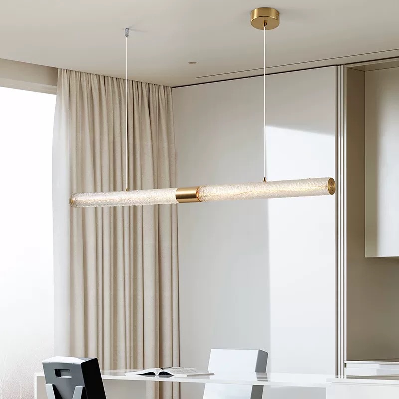 Landelier bar simple diseño de la isla de ventana larga lámpara de comedor ligera lujosa un árbol de diseño moderno de larga palabra