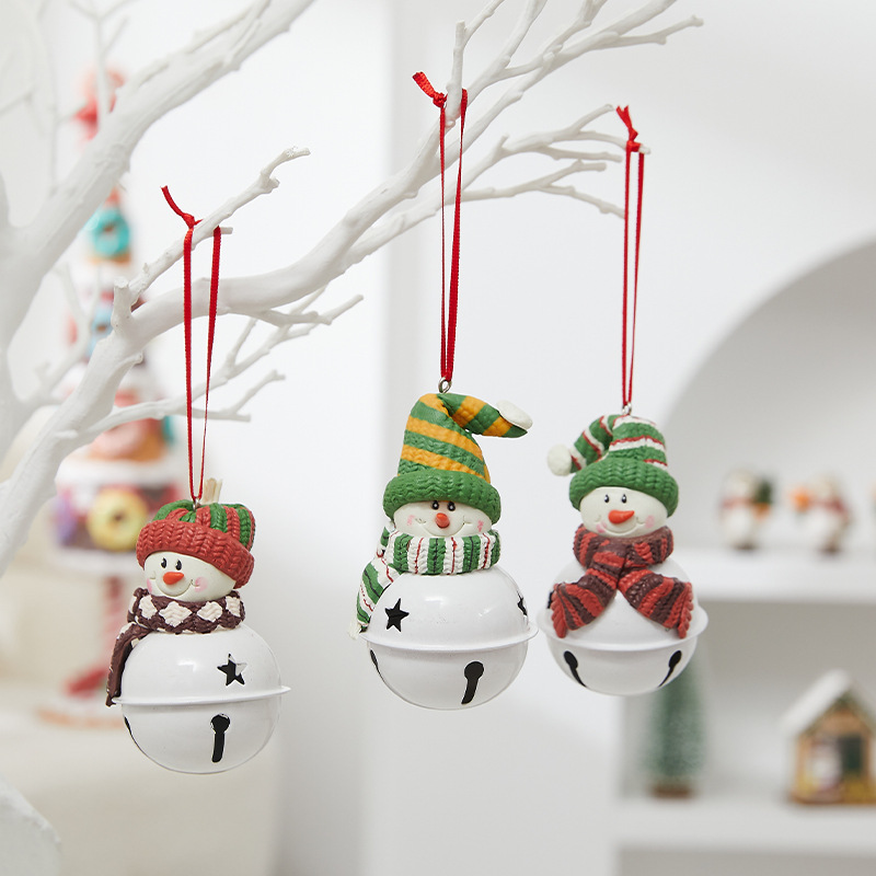 Handmade Ceramic Christmas Ornaments – Santa, Reindeer & Snowman Hanging Decor (4 Unique Designs, Random Delivery, Non-Toxic Glaze)_voghion.com