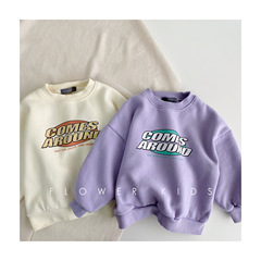 Children's clothing from South Korea, 2022 spring and autumn new men and women's children's letter simple casual thin long sleeve hoodie, dropshipping one piece
