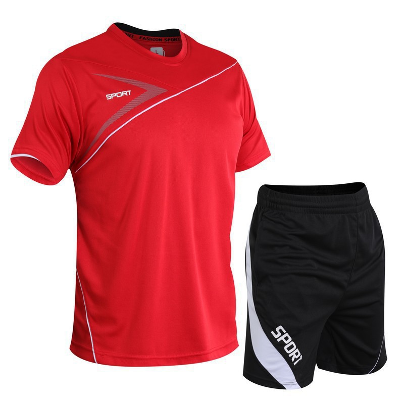 Running sports suit para hombres de verano delgado transpirable mangas cortas pantalones cortos secos rápidos ropa deportiva de baloncesto dos piezas
