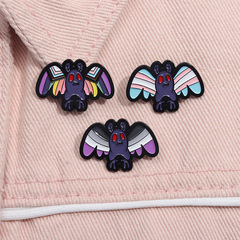 可愛卡通紅眼彩色小蝙蝠造型設計感動物徽章背包外套裝飾固定胸針