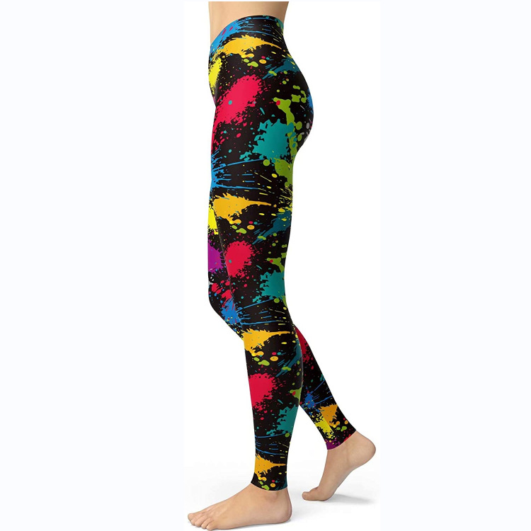 Abbigliamento da donna multicolore stampato slim fit fianchi sollevamento snellente grandi dimensioni corsa yoga fitness leggings_voghion.com