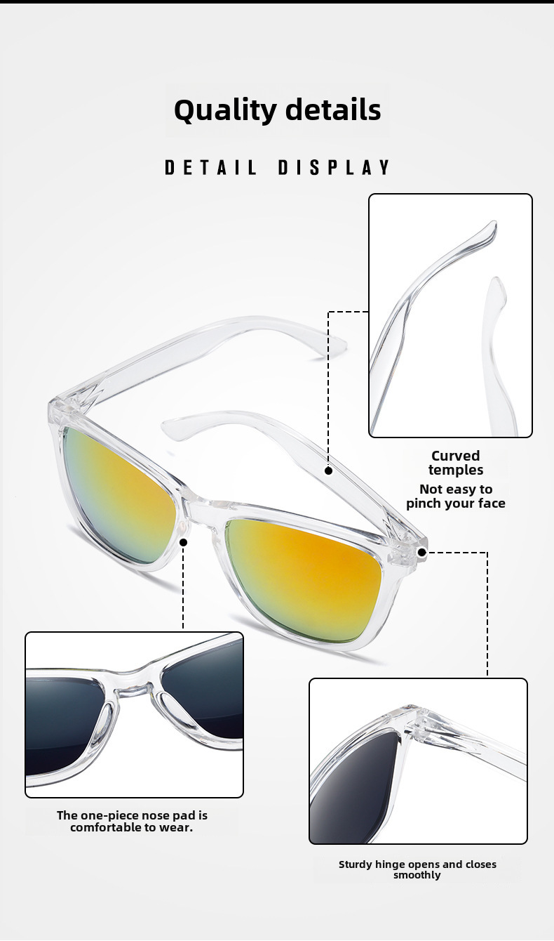 Lunettes de soleil classiques personnalisées à la mode de style coréen, lunettes de soleil concaves résistantes aux UV et au soleil, lunettes unies pour femmes_voghion.com