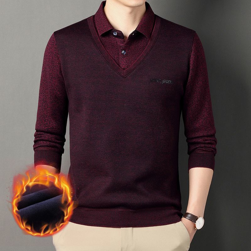 Warm shirt for elderly, keep warm set, for middle-aged man