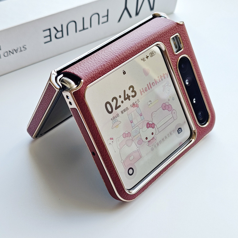 Suitable for Huawei Pura X Mobile Phone Case Wide Foldableing Screen Shaft Protector Purax All-Inclusive with Secondary Screen Film Plain Leather Protective Cover