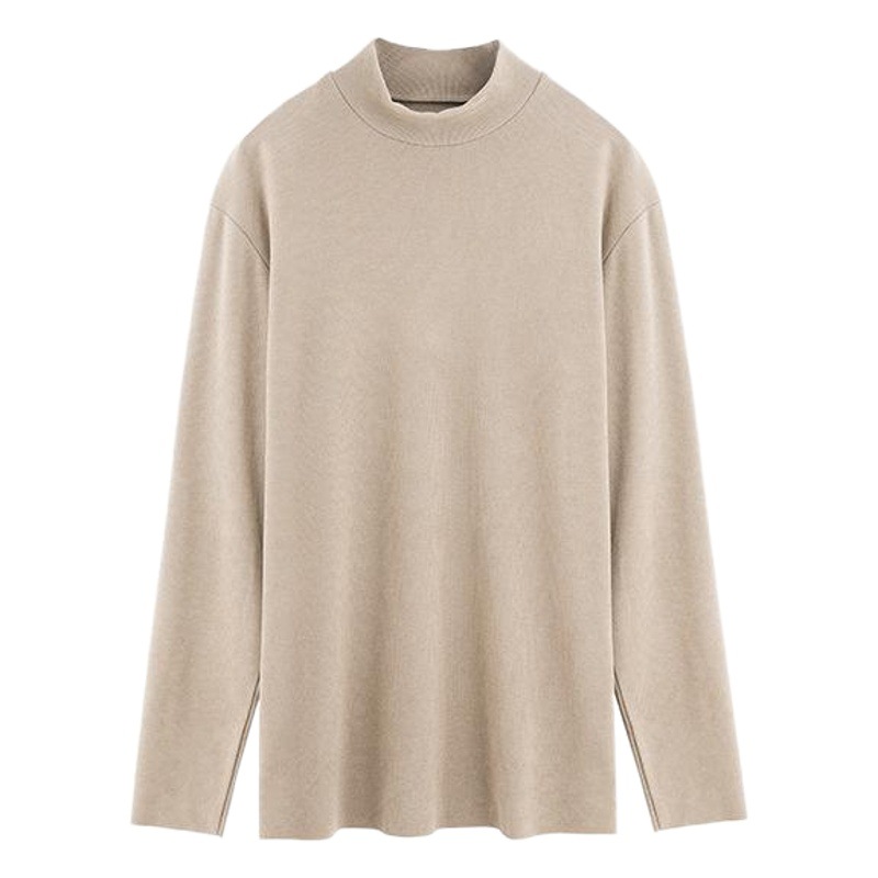 秋冬の新型の徳絨毛のヒアルロン酸の半高襟の底のシャツの男の発熱と保温の外は身を修める高襟の長袖のtシャツを着ます。